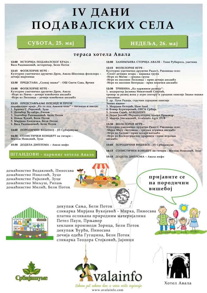 Program manifestacije "Dani podavalskih sela"