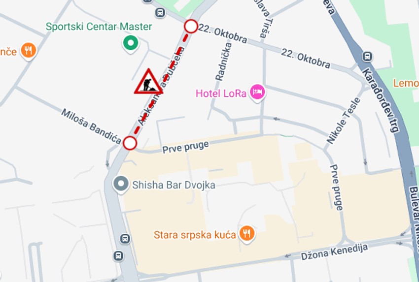 Mapa radova u Zemunu