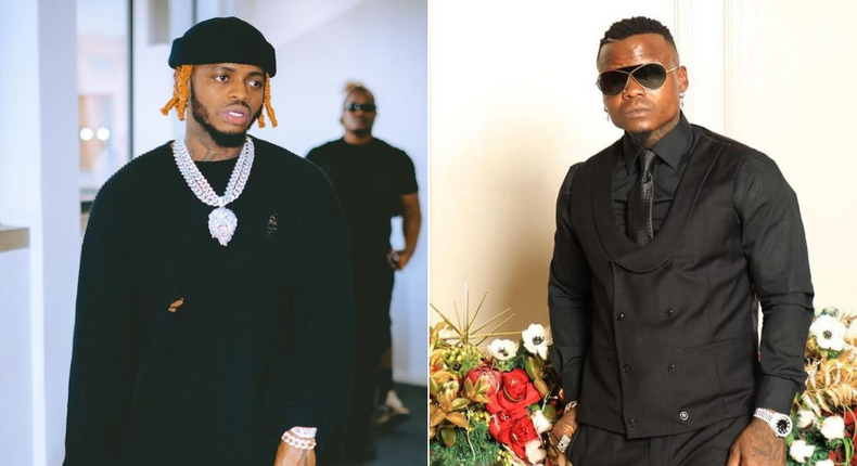 Diamond Platnumz (left) and Harmonize