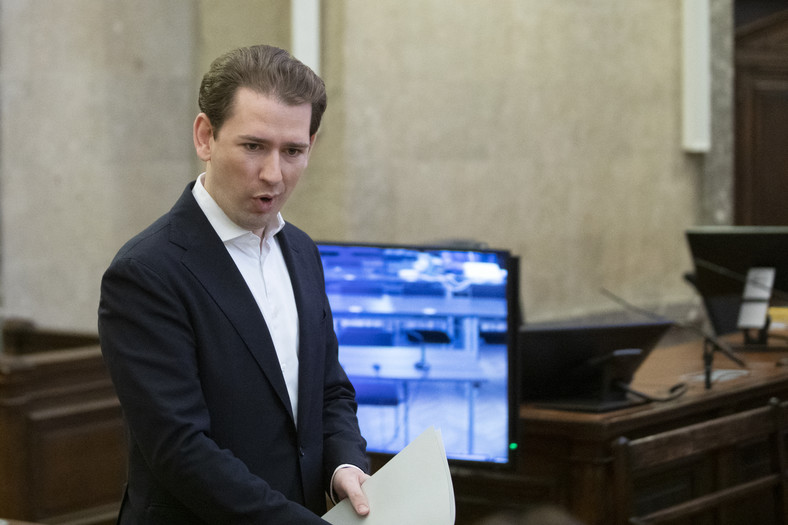 Były kanclerz Austrii Sebastian Kurz. 20 października 2023 r.