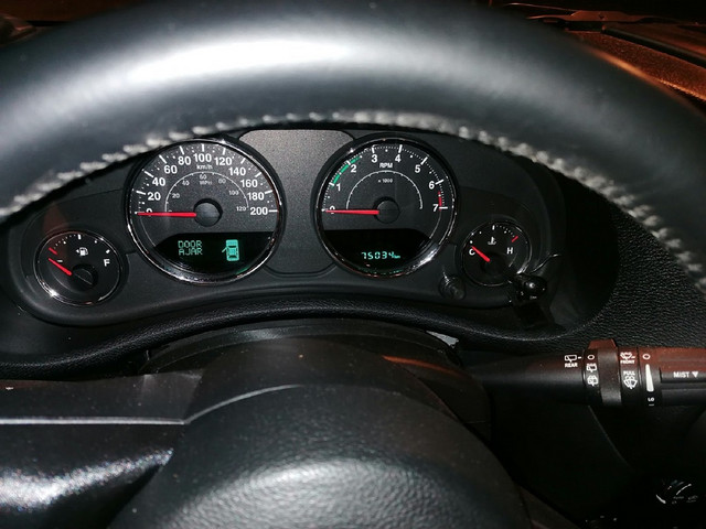 The instrument panel of the disputed jeep