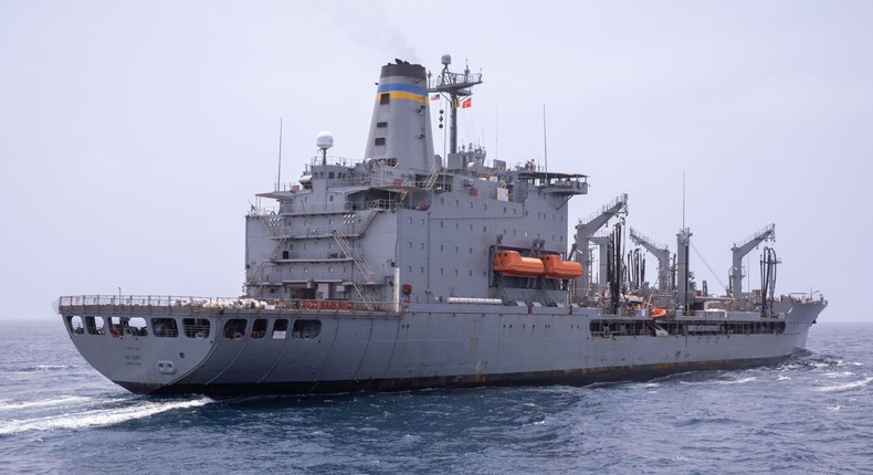 USNS Big Horn prepares for a replenishment-at-sea in the Middle East area on July 20.US Navy photo