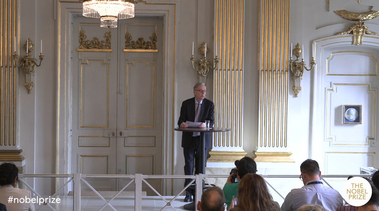Bejelentették az idei irodalmi Nobel-díjast, Jon Fosse-t / Fotó: Nobelprize/Facebook/pillanatkép a videóból