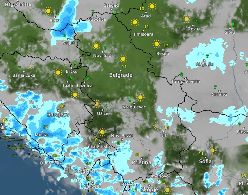 U našoj zemlji sutra razvedravanje