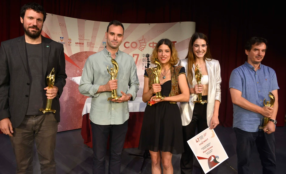 Laureati 47. Sofesta: Lazar Bodroža, Radovan Vujović, Jovana Gavrilović, Marta Bjelica i Predrag Velinović