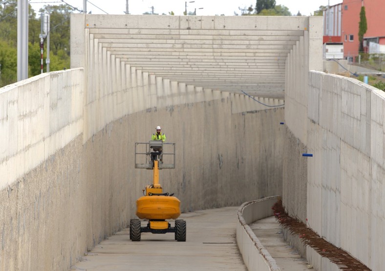 Tunel średnicowy w Łodzi. Wlot do tunelu jednotorowego