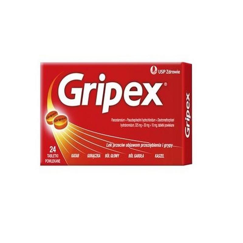 Gripex (ulotka) - skład tabletki, dawkowanie leku, skutki uboczne