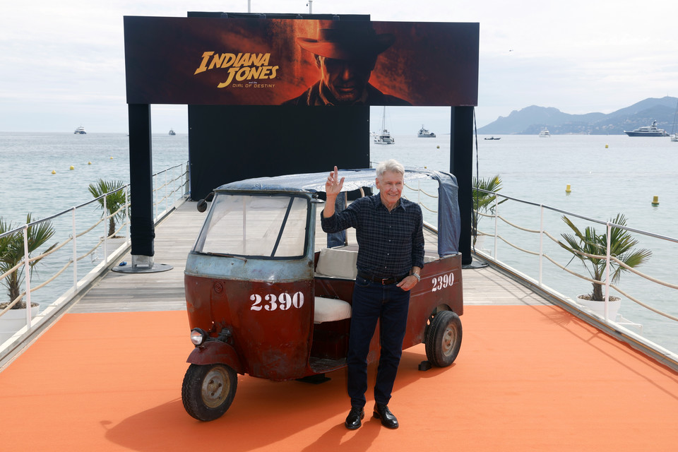 Harrison Ford jako Indiana Jones na festiwalu w Cannes, 2023 r.