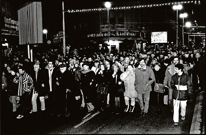 I glumci su bili učesnici protesta 1997. zbog krađe na izborima