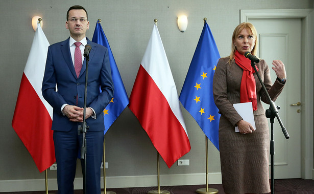 Pierwsze takie wspólne wystąpienie. Bieńkowska i Morawiecki jednym głosem, krytykując UE