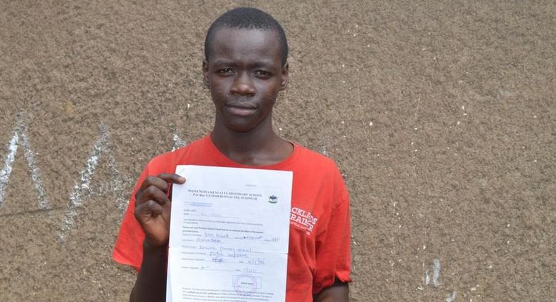 Ian Kibet 15 has gone on a hunger strike until he joins Form one Photo Francis Mureithi NMG