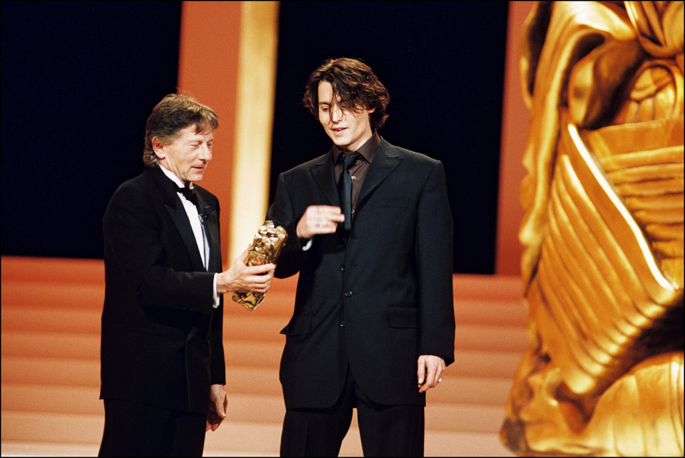 Roman Polański i Johnny Depp podczas ceremonii rozdania Cezarów, 1999 r.