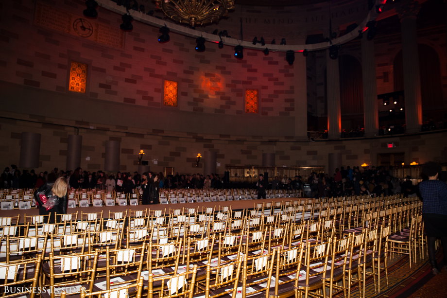Gotham Hall is a massive space that can accommodate up to 900 people, and every seat was filled. Attendees spilled into the aisles during the show.