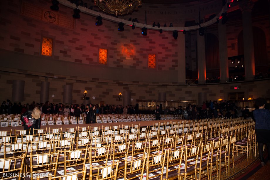 Gotham Hall is a massive space that can accommodate up to 900 people, and every seat was filled. Attendees spilled into the aisles during the show.