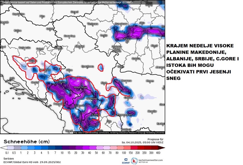 Prvi jesenji sneg na visokim planinama krajem ove nedelje