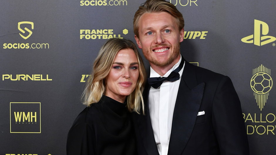 Simon Kjaer i jego żona, Elina Gollert