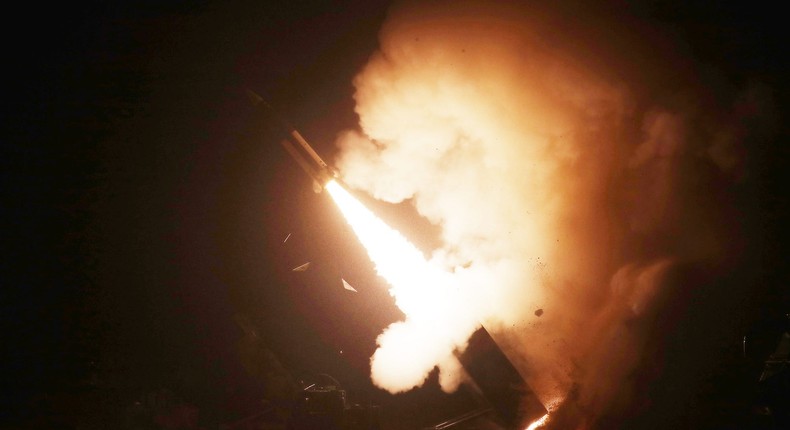 In this handout image released by the South Korean Defense Ministry, an Army Tactical Missile System (ATACMS) is fired during a joint training between the United States and South Korea, on October 05, 2022 at an undisclosed location. TSouth Korean Defense Ministry via Getty Images