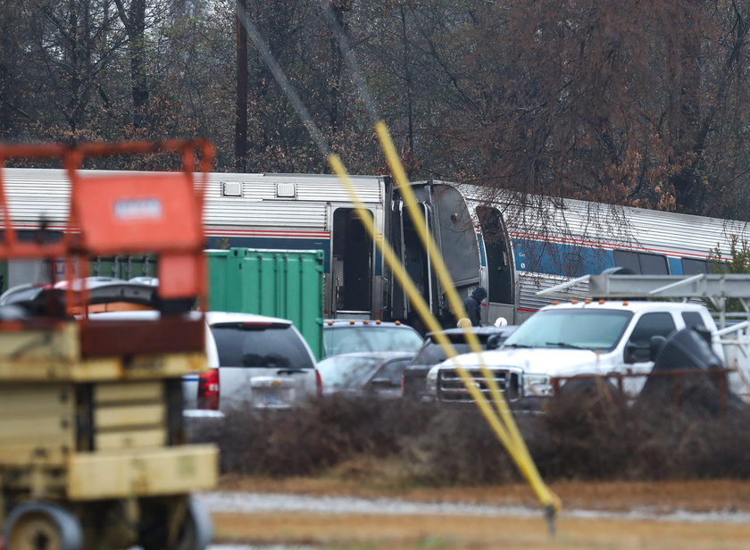 Emergency responders are at the scene after an Amtrak passenger train collided with a freight train 