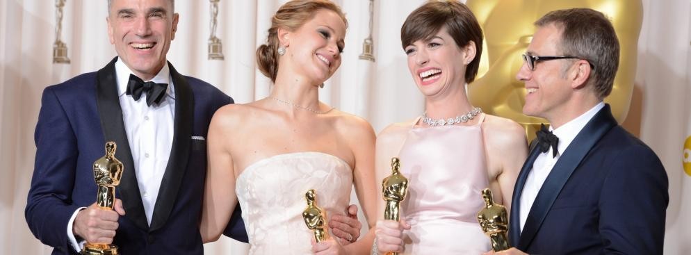 Daniel Day-Lewis, Jennifer Lawrence, Anne Hathaway i Christoph Waltz