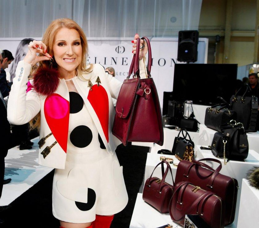 Céline Dion z zaprojektowaną przez siebie torebką
