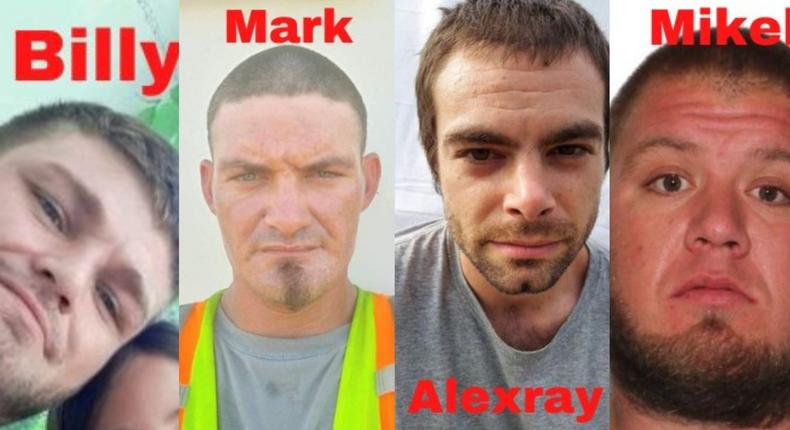 Billy Chastain, Mark Chastain, Alex Stevens, and Mike Spark were reported missing in Oklahoma last week.Okmulgee Police Department/Facebook