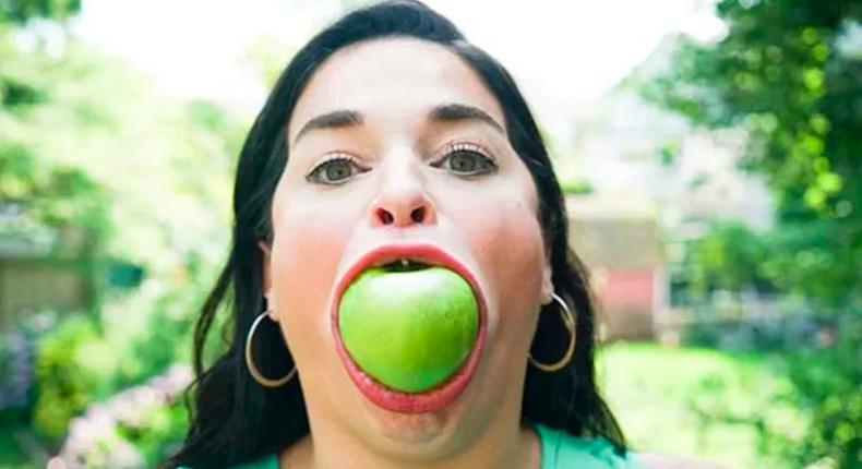 Samantha Ramsdell, 31, from Connecticut, has a mouth which opens 2.56 inches.