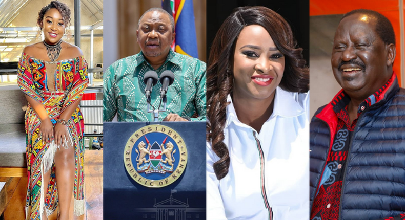 Betty Kyallo, President Uhuru Kenya, Kanze Dena and Raila Odinga