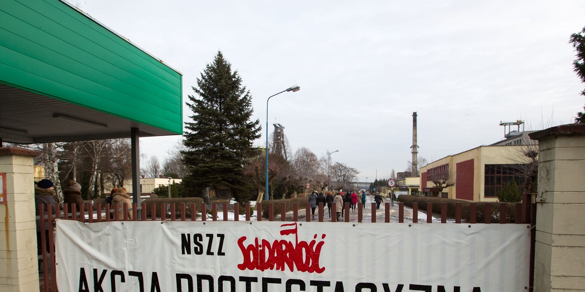 protest kopalnia sosnica makoszowy