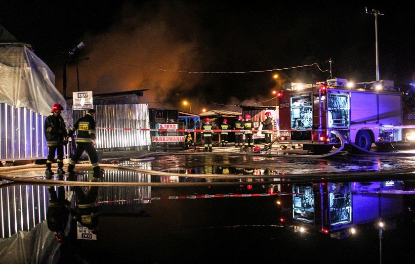 Pożar targowiska przy ul. Ruskiej w Lublinie