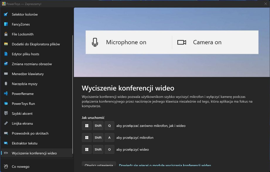 PowerToys – natychmiastowe wyłączenie mikrofonu i kamery
