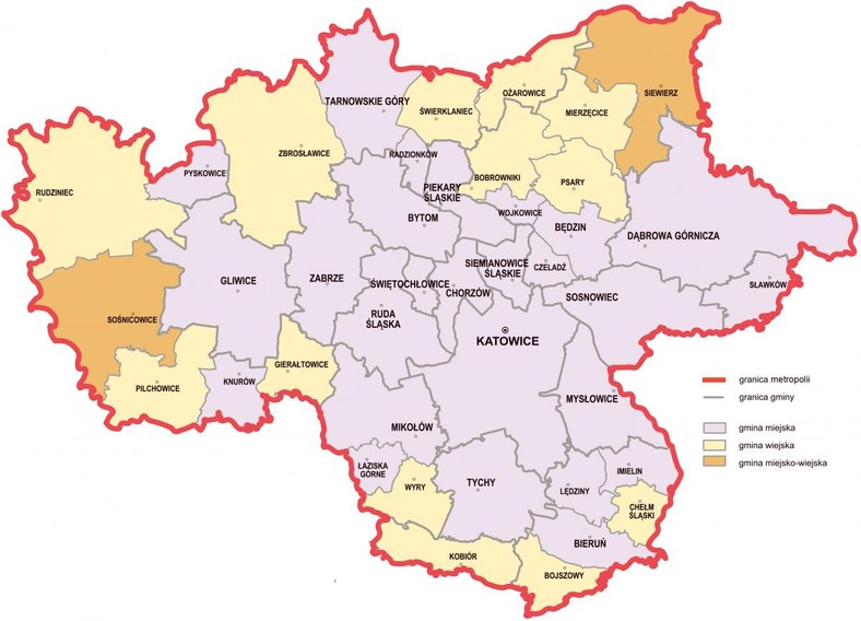 Czy tak będzie wyglądać mapa śląsko-zagłębiowskiej metropolii?