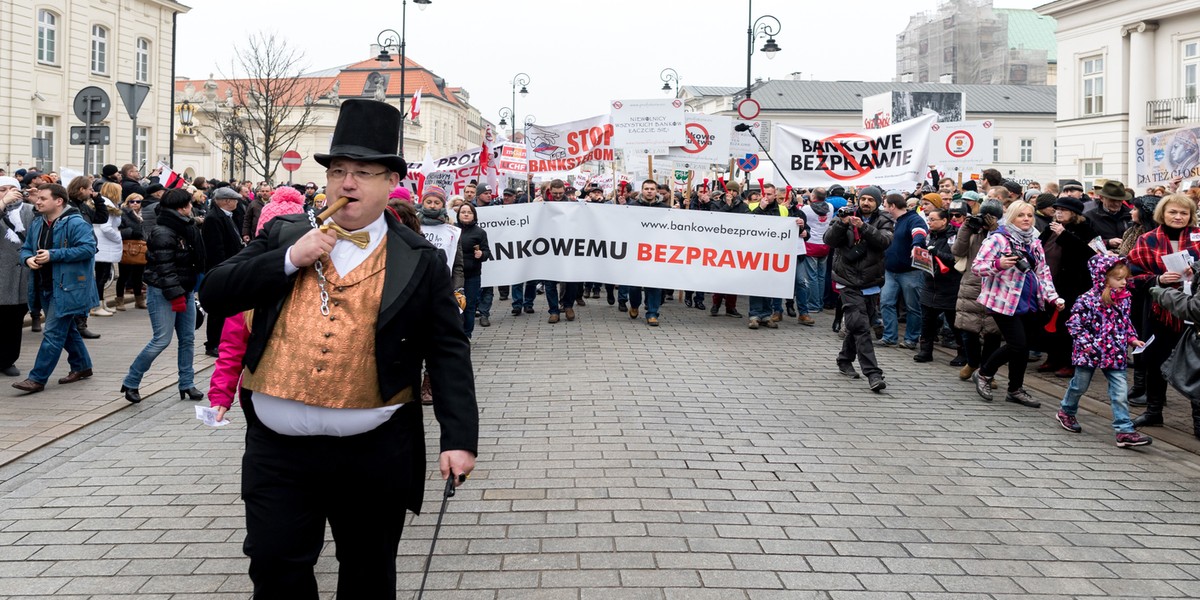 Frankowicze protest.