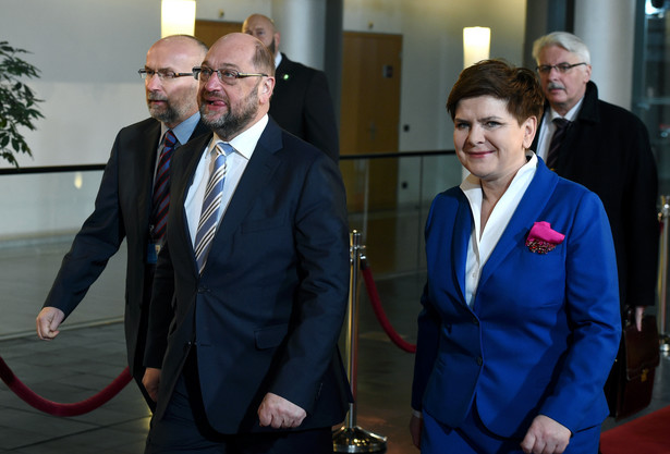 Schulz po spotkaniu z Szydło: Atmosfera jest napięta i nie można tego inaczej nazwać