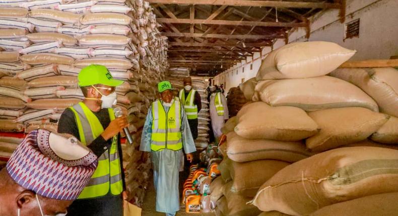 Kano anti-graft agency seals warehouses for allegedly hoarding food items. (Photo used as illustratioin)[Twitter/@dawisu]