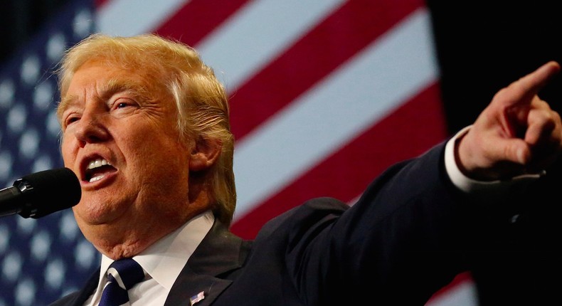 President-elect Donald Trump speaks at his USA Thank You Tour event in West Allis, Wisconsin on December 13, 2016.