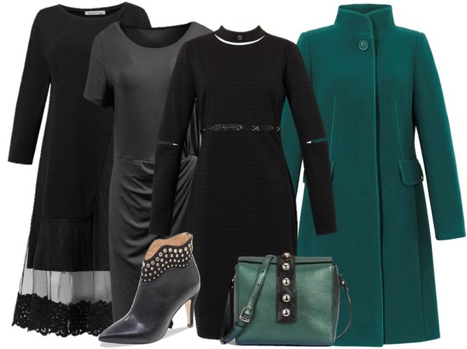 STYLIZACJE na andrzejki: Sukienka z koronką- Bastet/bastetfashion.pl, sukienka z marszczeniem-Fablu/fablu.pl, bandażowa sukienka-Trynite/trynite.pl, płaszcz-Dziekański/dziekanski.pl, botki- Caprice/caprice.pl, torebka- Boca/boca.pl