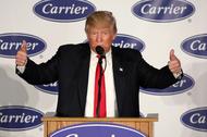 U.S. President-Elect Donald Trump speaks at an event at Carrier HVAC plant in Indianapolis