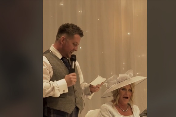 "POTPUNI STRAH U OČIMA MLADOŽENJE" Dever se javio da održi govor na venčanju, a njegov brat i snajka pocrveneli od stida kada su čuli šta priča (VIDEO)