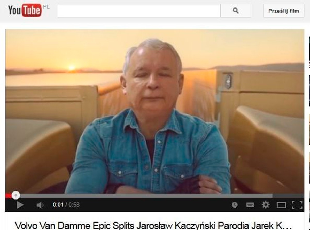 Kaczyński robi szpagat. Zabawna parodia głośnej reklamy Volvo [WIDEO]
