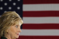 U.S. Democratic presidential candidate Hillary Clinton listens to a question from the audience at th