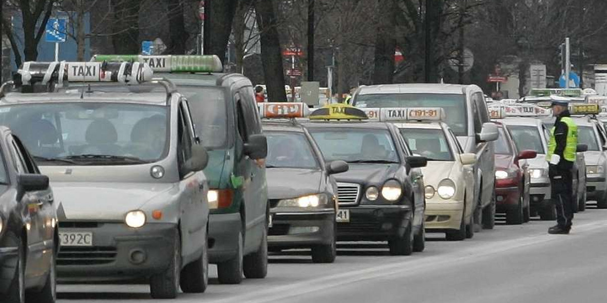 TAXI TAKSOWKI TAKSOWKARZE  protest