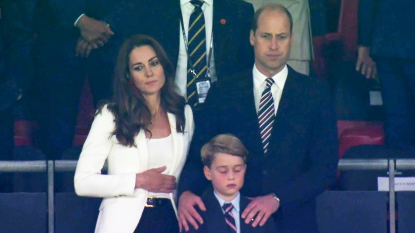 Kate, William i siedmioletni Jerzyk na trybunach na Wembley podczas finału Euro 2020