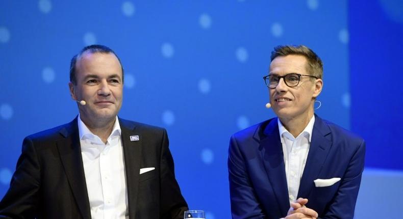 Manfred Weber (left) and Alexander Stubb are both vying to be president of the European People's Party