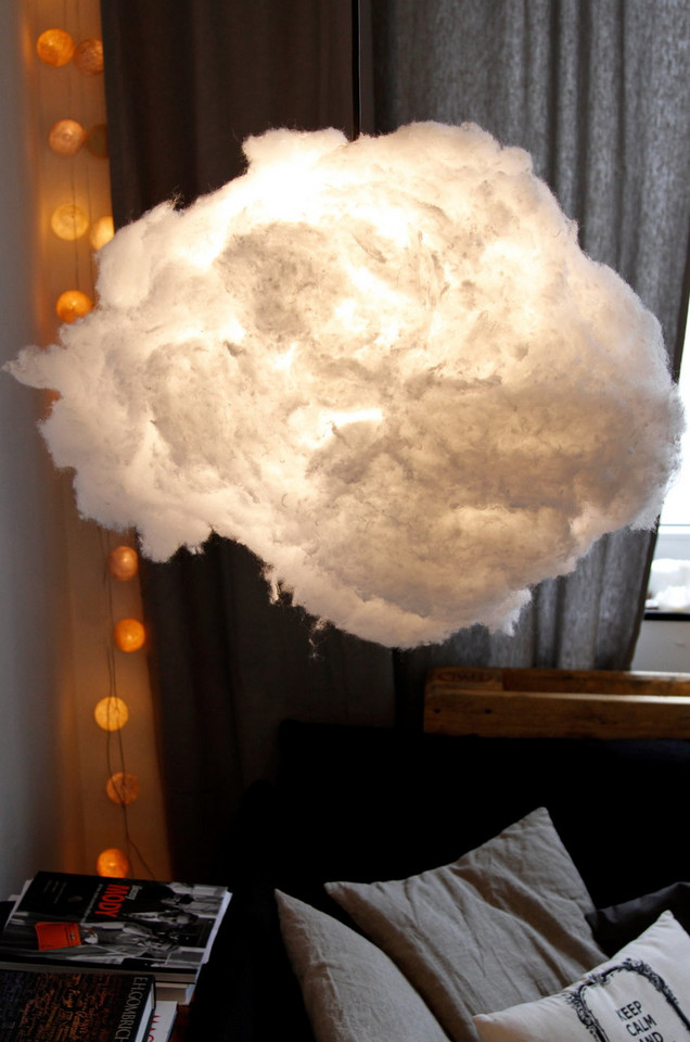Lampa jak chmura - niesamowita ozdoba salonu i sypialni. Banalna do  zrobienia, za to jaki efekt! - Dom