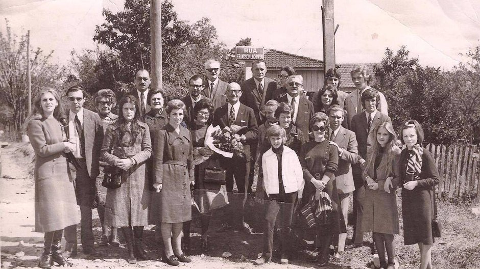 Rodzina Lachowskich na otwarciu ulicy Franciszka Lachowskiego (Rua Francisco Lachowski) w Kurytybie, 1971