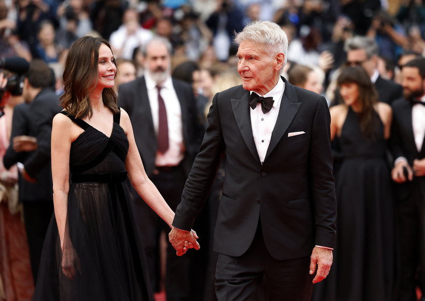 Calista Flockhart i Harrison Ford na uroczystej premierze w Cannes