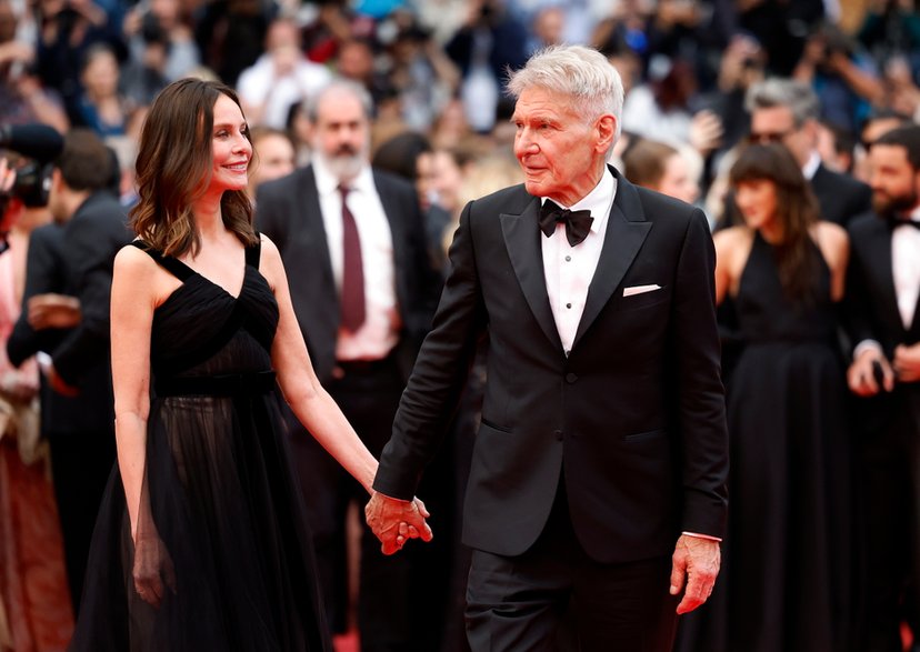 Calista Flockhart i Harrison Ford na uroczystej premierze w Cannes