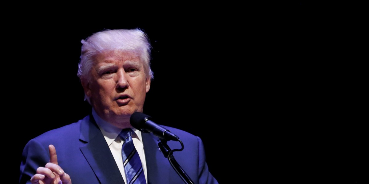 Donald Trump at a campaign event in Portland, Maine.