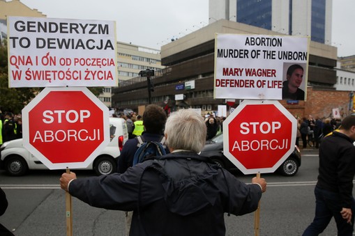 protest przeciwnika aborcji