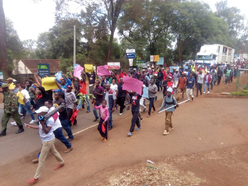 Image result for Kiambu county took to the streets to protest the leadership of governor Ferdinard Waititu.